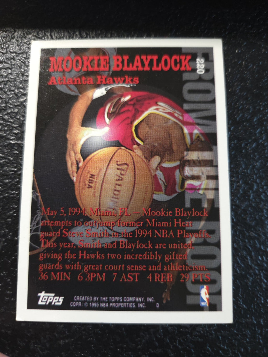 NBA - Mookie Blaylock -1994-95 Topps - From The Roof - 220 - Atlanta Hawks - NM