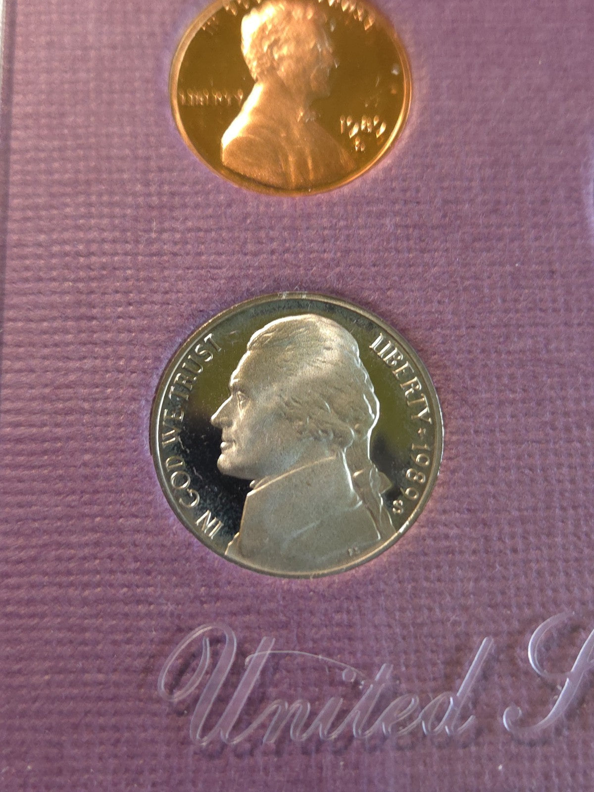 1989 S US Mint Proof Set | 5 Coins | Original Purple Box & COA | San Francisco