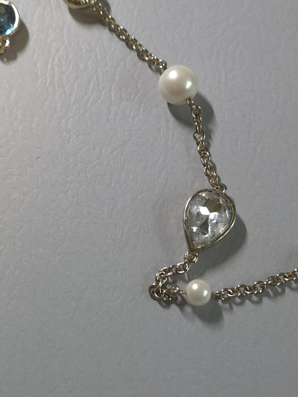Vintage Estate Jewelry Ann Taylor Silver-tone 33" Necklace With Bluenstone...