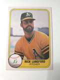 MLB - 1981 Fleer - Rick Langford - #572 - OAKLAND A'S - NM