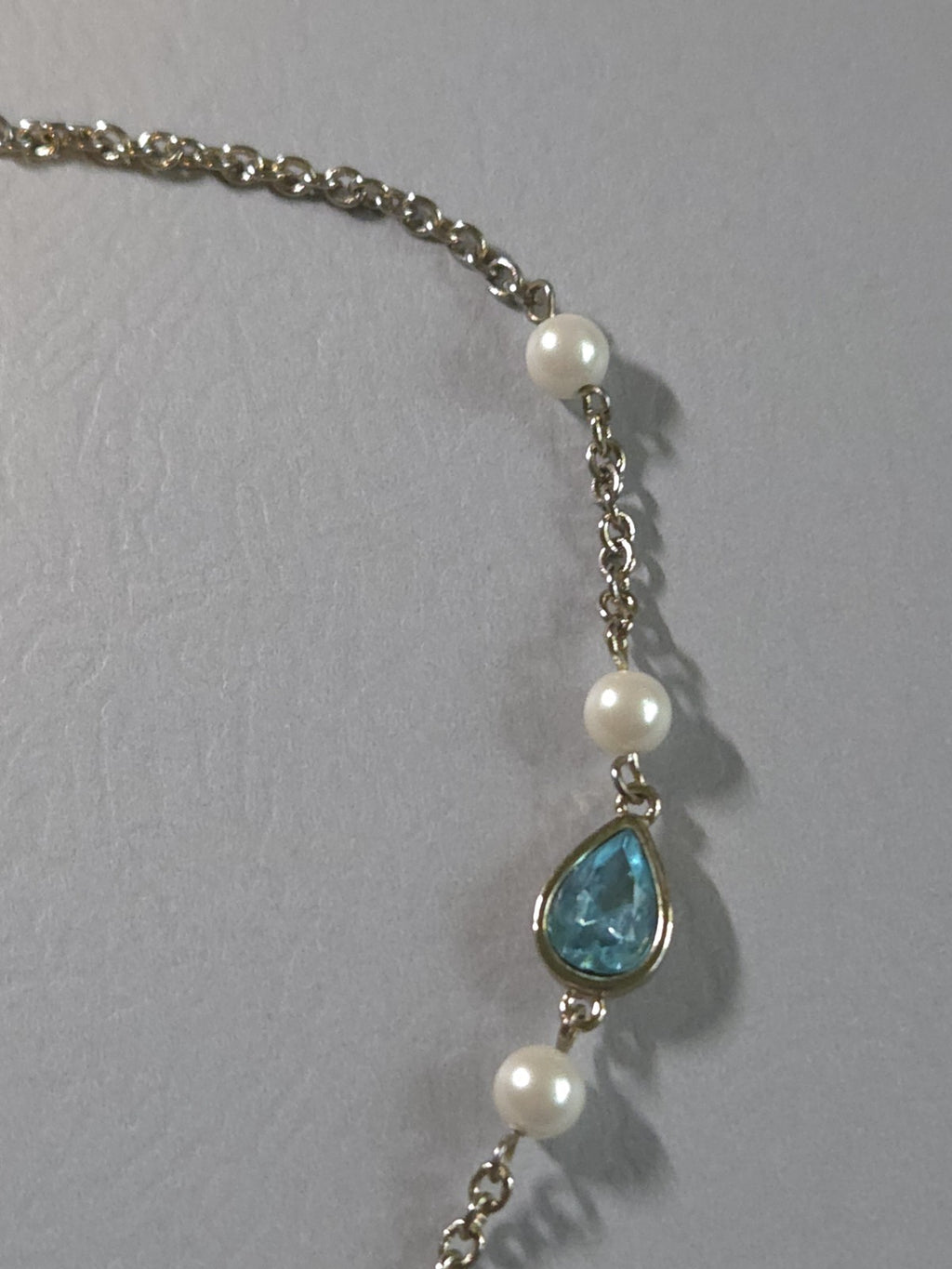 Vintage Estate Jewelry Ann Taylor Silver-tone 33" Necklace With Bluenstone...