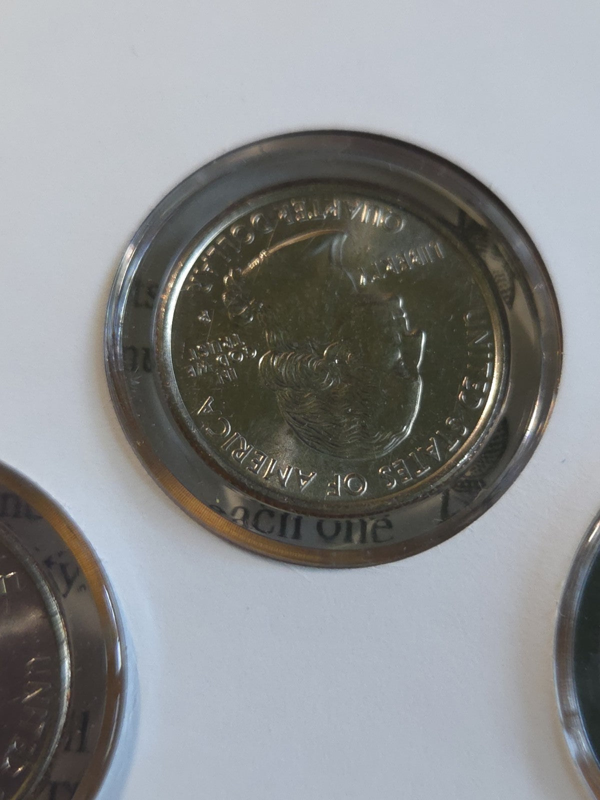 The Colorized State Quarter Collection (1999 NJ, GA, CT and 2000 MA, MD) UNCIRC