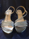 I.Miller Vintage Nalda Silver Size 9M  Open Toe Heels