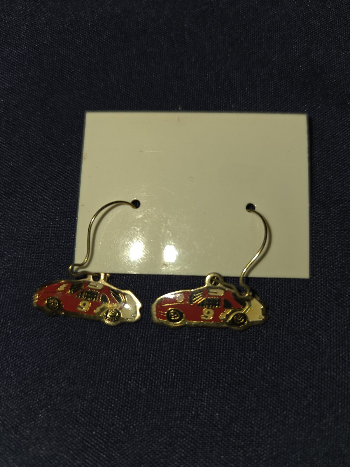 Vintage NASCAR Earrings Car Number 9 Kasey Khane