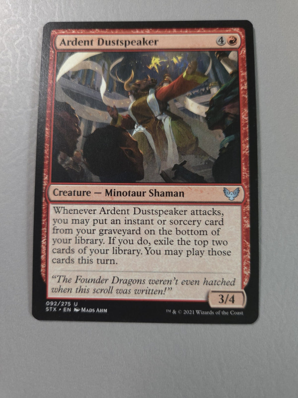 MTG - Ardent Dustspeaker - Strixhaven: School of Mages - Regular - U - 92 - NM