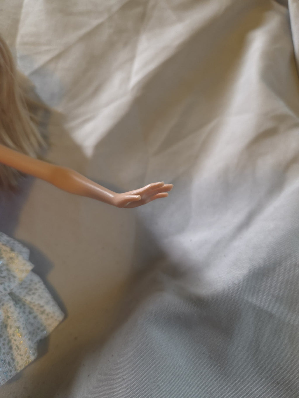 1998 Barbie Doll With Pink Top Blue Belt And Silver And White Skirt