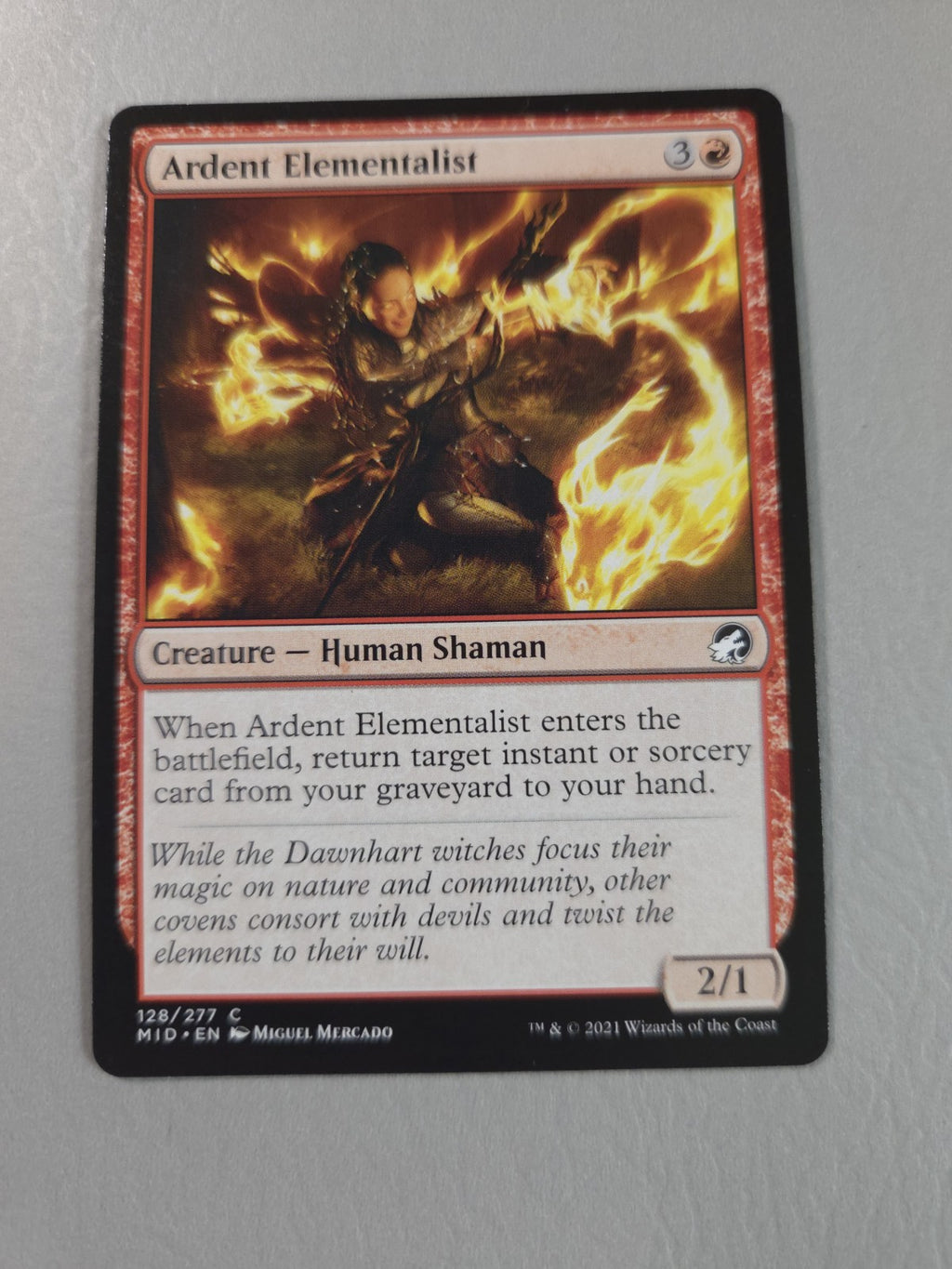 MTG - Ardent Elementalist - Innistrad: Midnight Hunt - Regular - 128 - C - NM