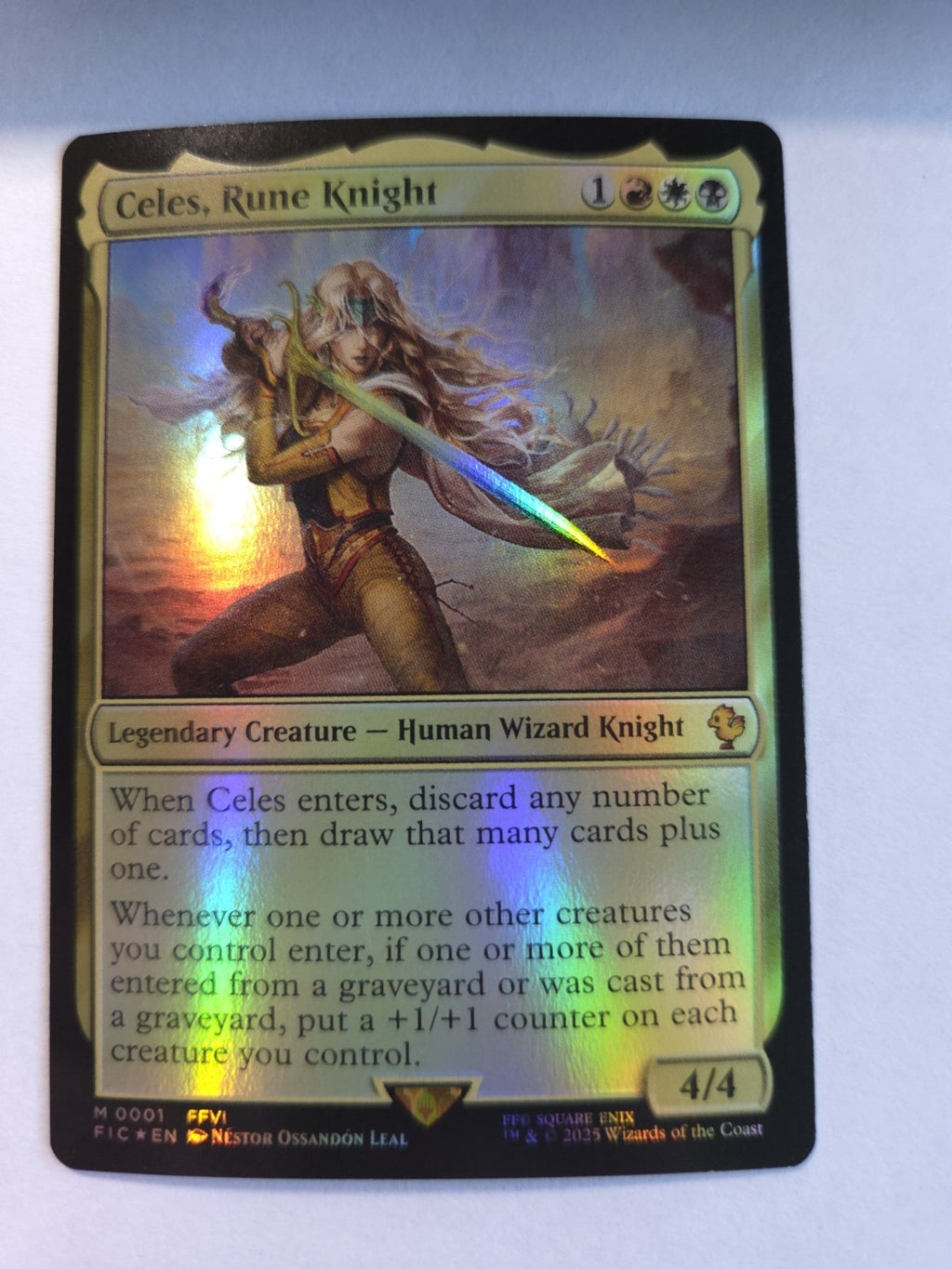 MTG - Celes, Rune Knight - Commander: Final Fantasy - Foil - M - 0001 - NM