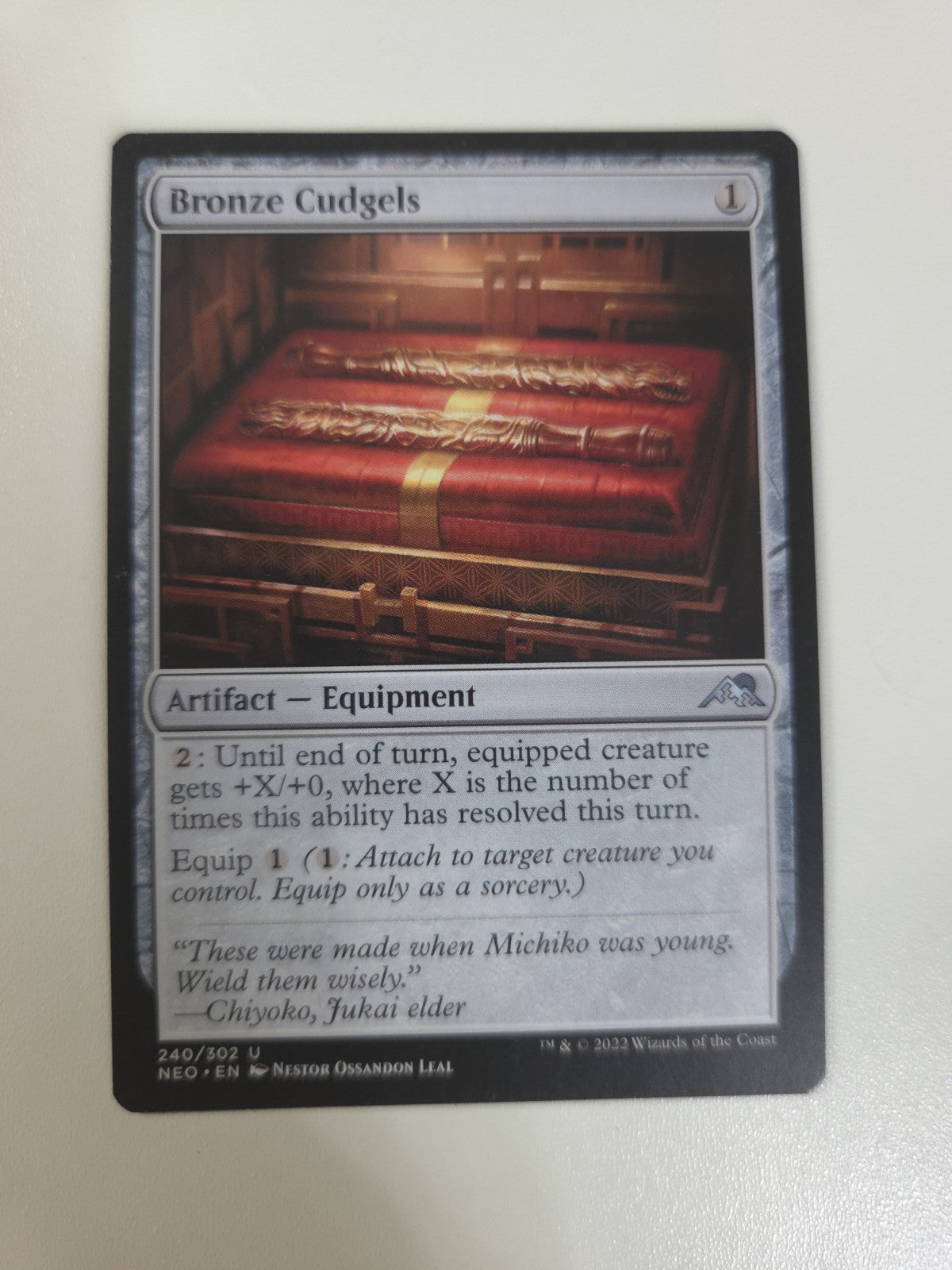 MTG - Bronze Cudgels - Kamigawa: Neon Dynasty - Regular - U - 240 - NM