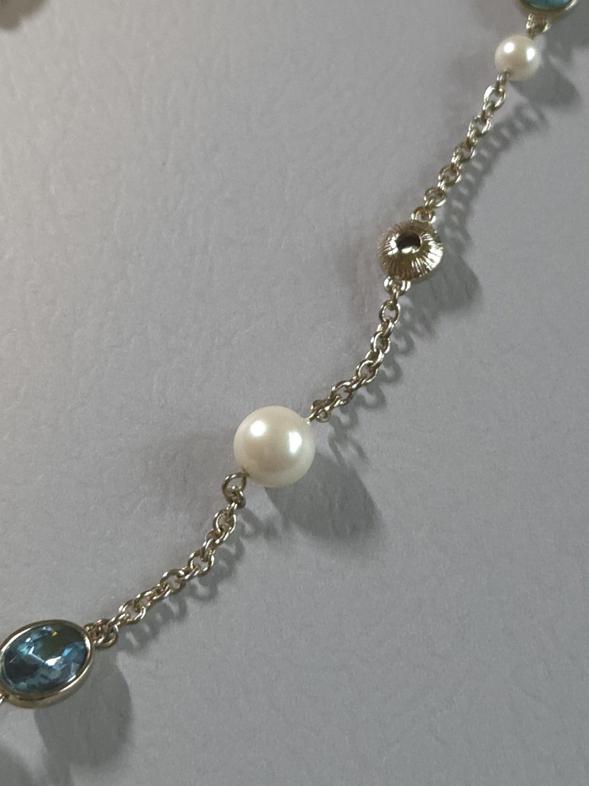 Vintage Estate Jewelry Ann Taylor Silver-tone 33" Necklace With Bluenstone...