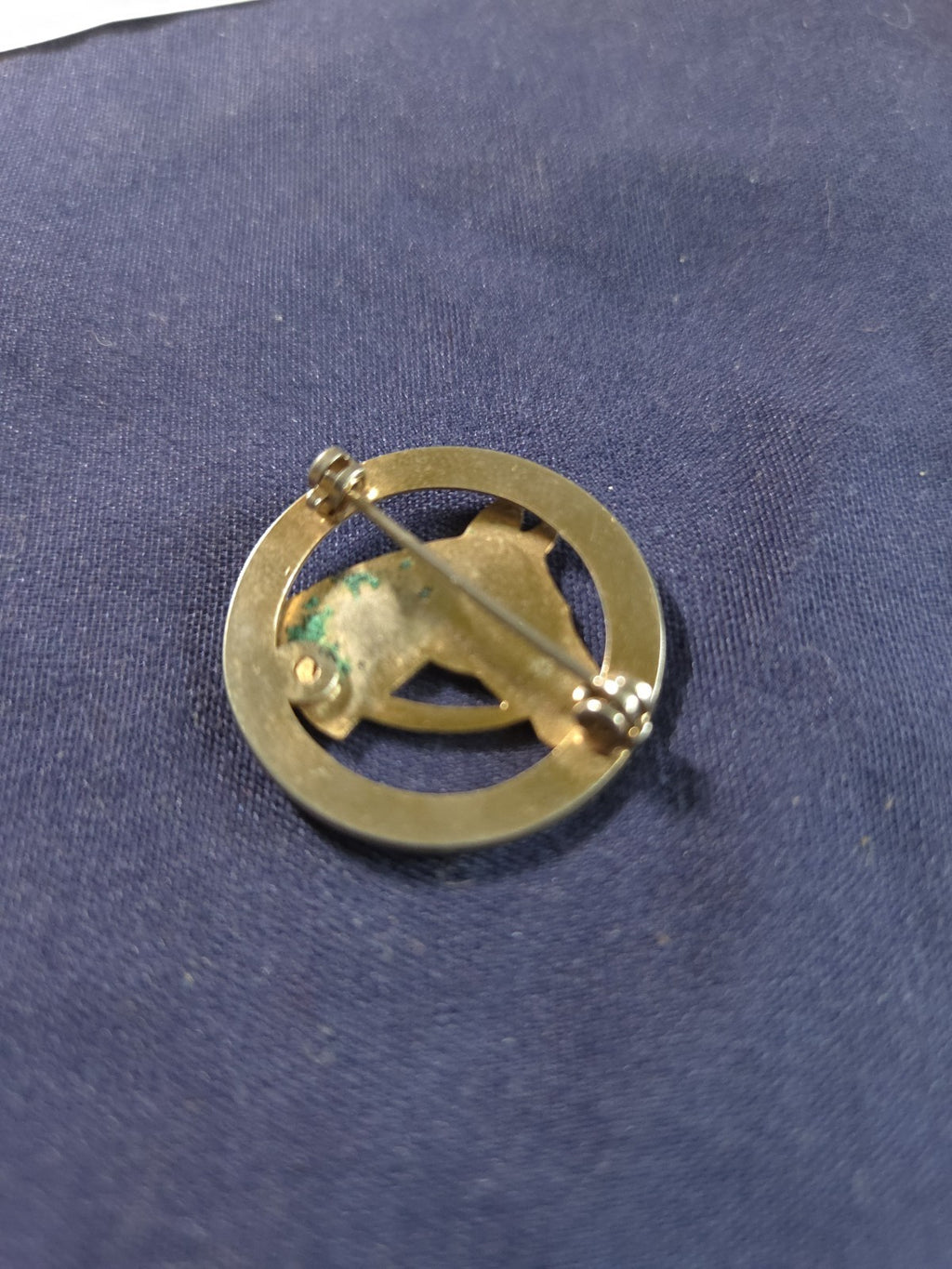 Vintahw Gold Tone and Brown Enamel Cloisonne Horse Head Brooch