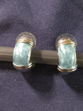 Vintage Estate Jewelry Blue And Silver Tone Earrings
