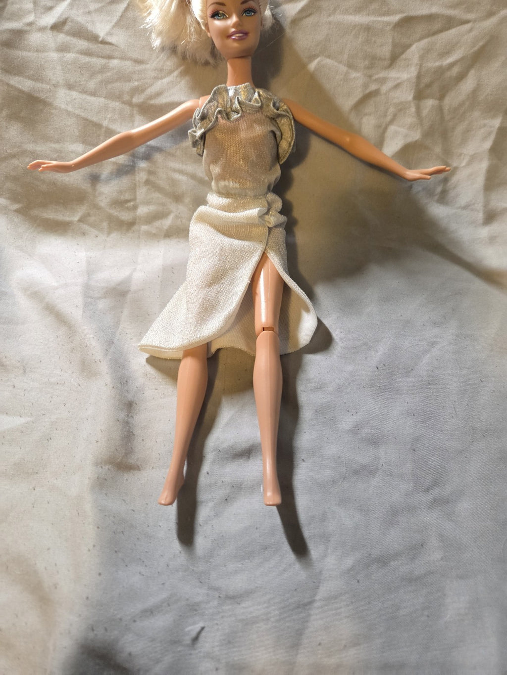 1998 Barbie Doll In A Silver Cocktail Dress Look City Shine