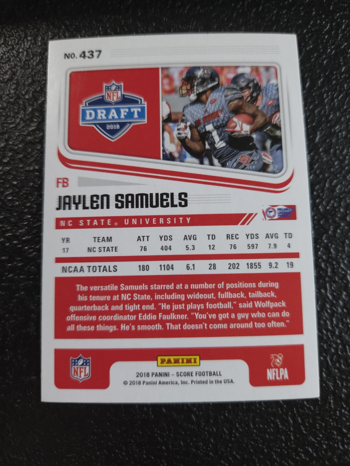 2018 Score - Rookies - Jaylen Samuels #437 (RC)