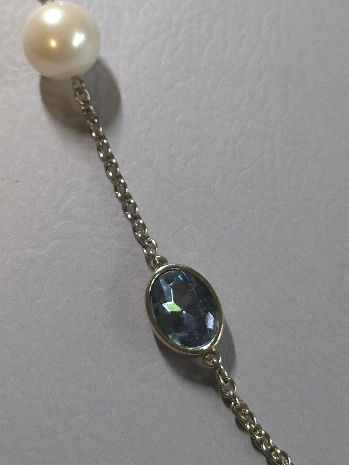 Vintage Estate Jewelry Ann Taylor Silver-tone 33" Necklace With Bluenstone...