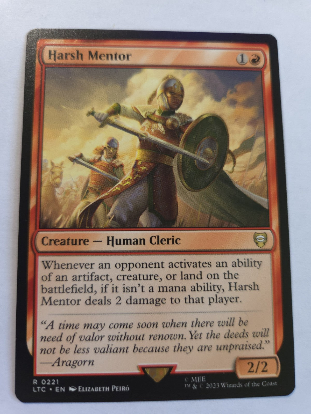 MTG Harsh Mentor Commander: the Lord of the Rings: Tales of Middle-Earth Regular