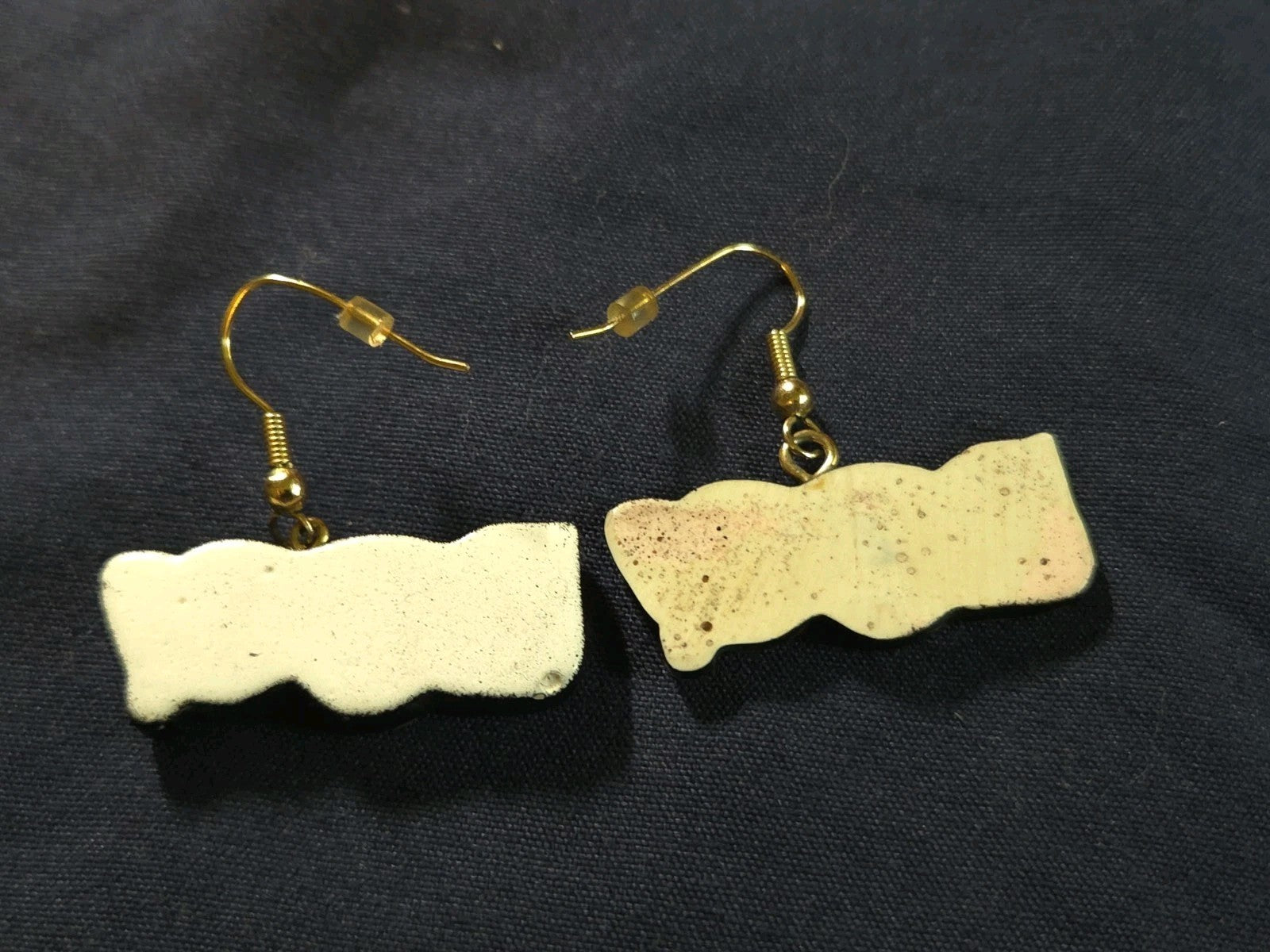 Vintage orange and black "BOO!" dangling earrings