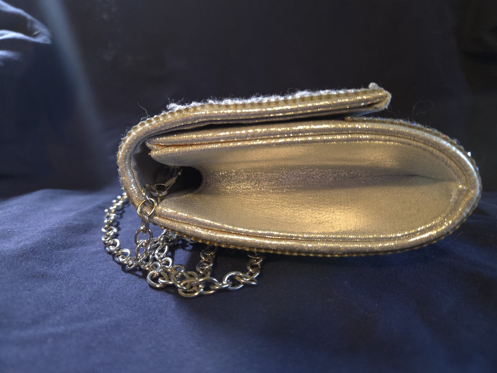 Jessica Mclintock Vintage Glitter/Sequins Clutch Purse With Detachable Chain