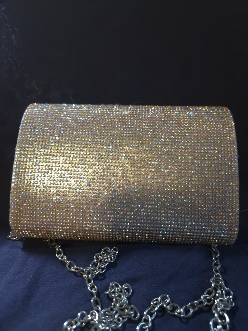 Jessica Mclintock Vintage Glitter/Sequins Clutch Purse With Detachable Chain