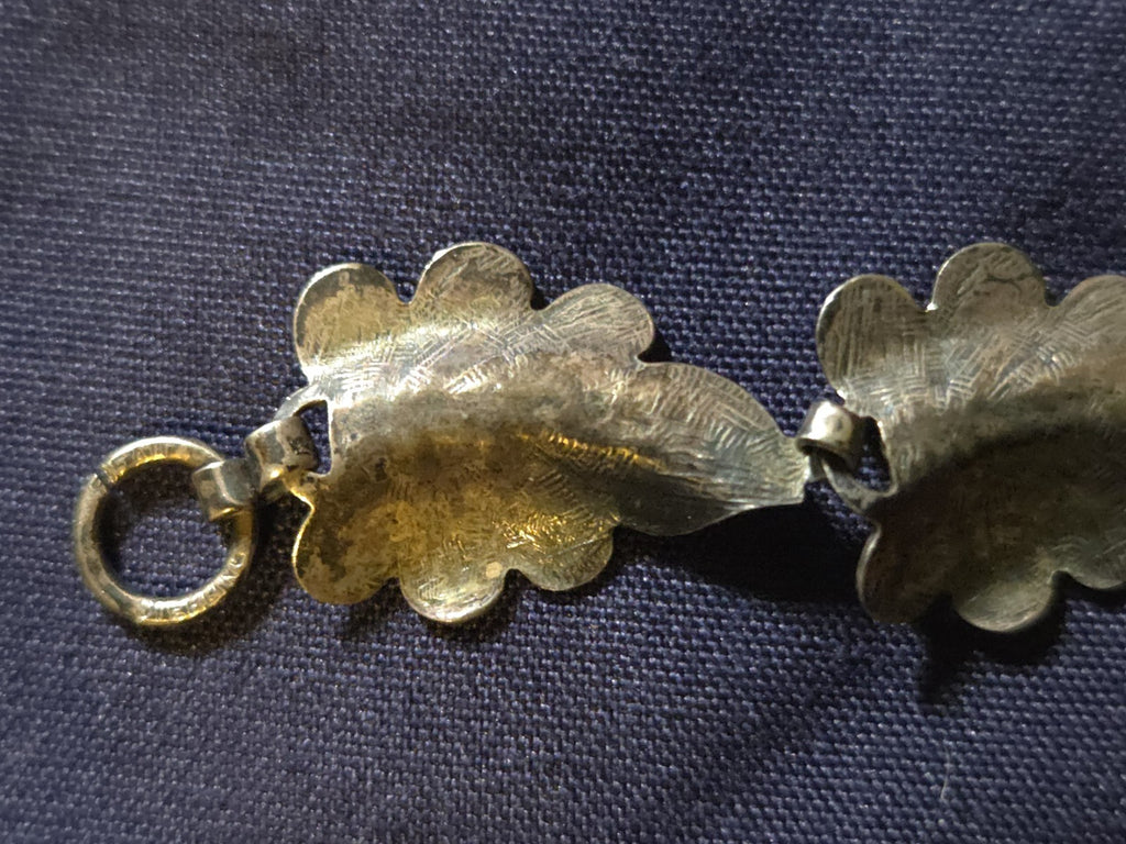 Vintage Estate Jewelry Sterling Silver Leaf Bracelet 7" 0.5 Oz. 925 Silver