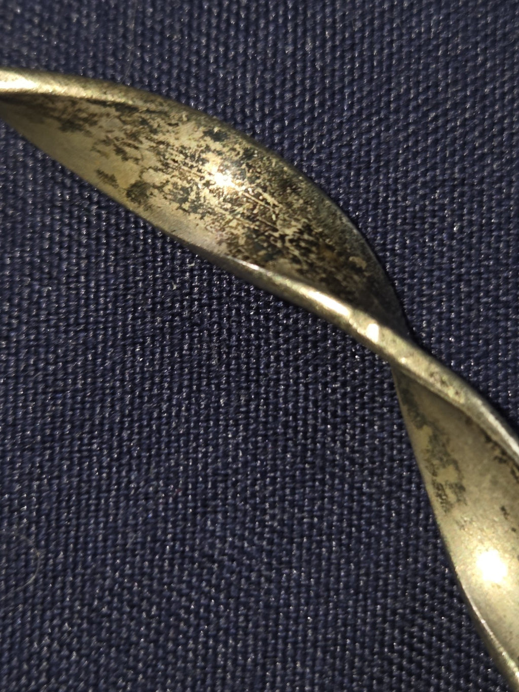 Vintage Estate Jewelry Silver-tone 3 Inch Wide Bangle Bracelet With Patina