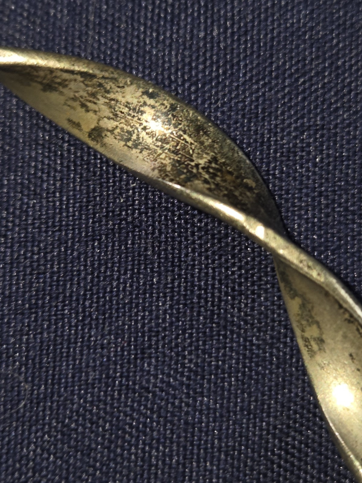 Vintage Estate Jewelry Silver-tone 3 Inch Wide Bangle Bracelet With Patina