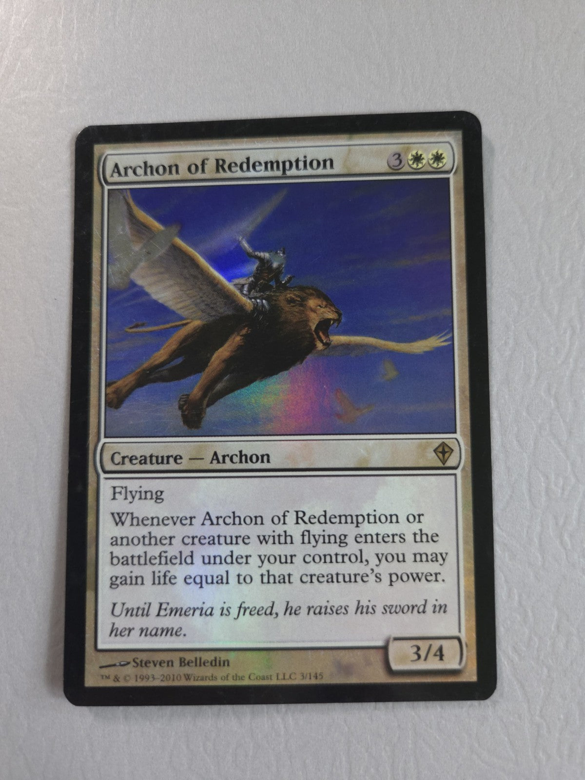 MTG - Archon of Redemption - Worldwake Foil - R - 3 - LP