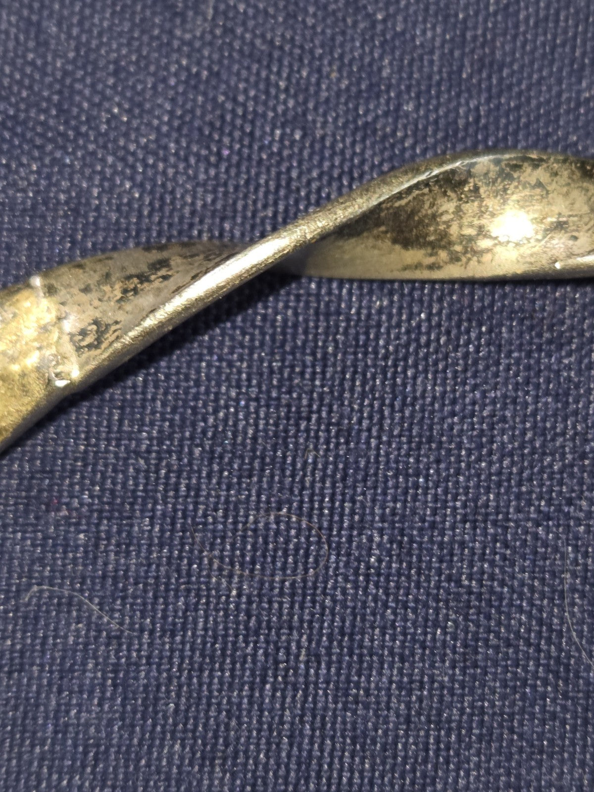 Vintage Estate Jewelry Silver-tone 3 Inch Wide Bangle Bracelet With Patina
