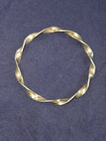Vintage Estate Jewelry Silver-tone 3 Inch Wide Bangle Bracelet With Patina