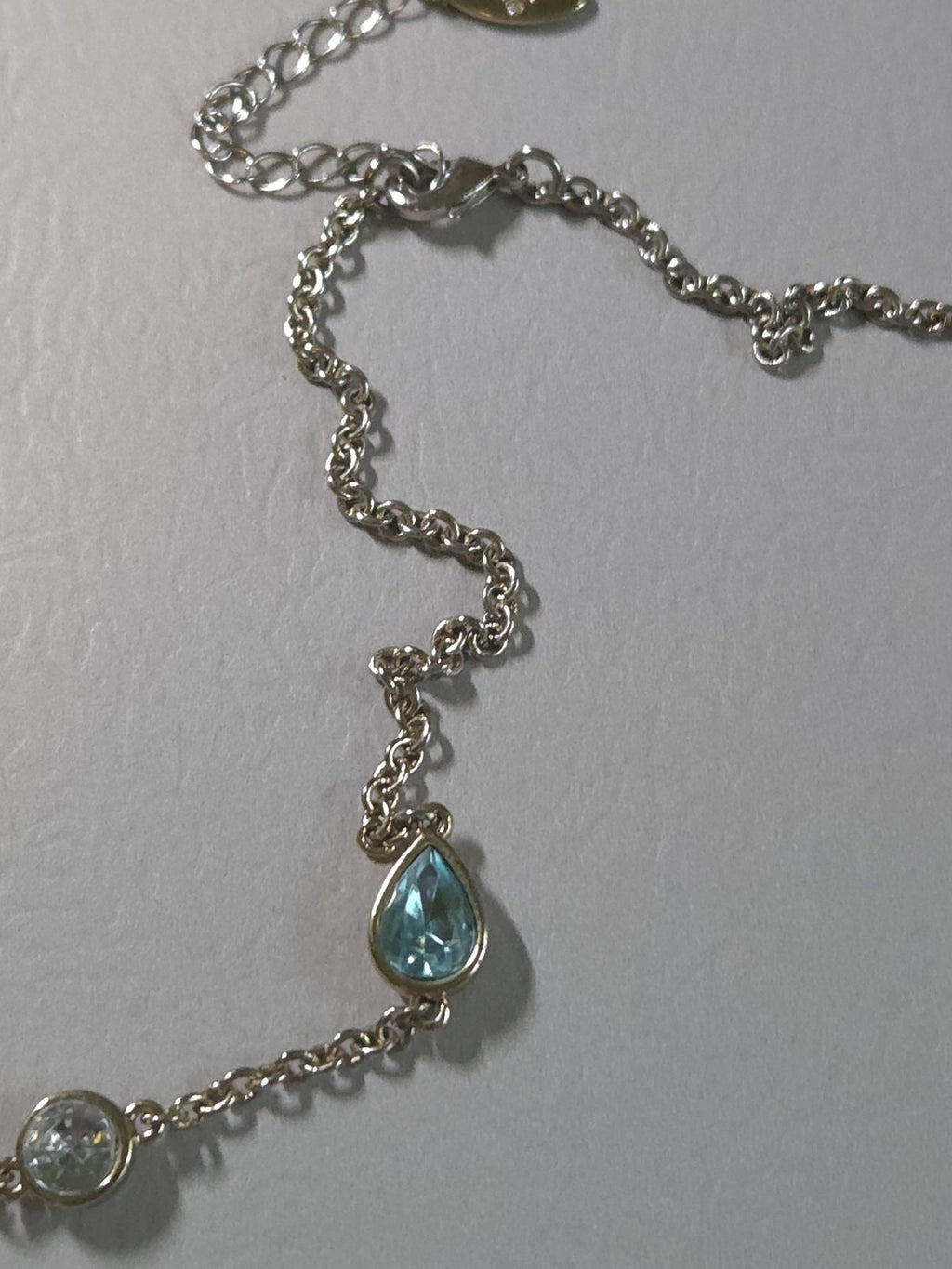 Vintage Estate Jewelry Ann Taylor Silver-tone 33" Necklace With Bluenstone...