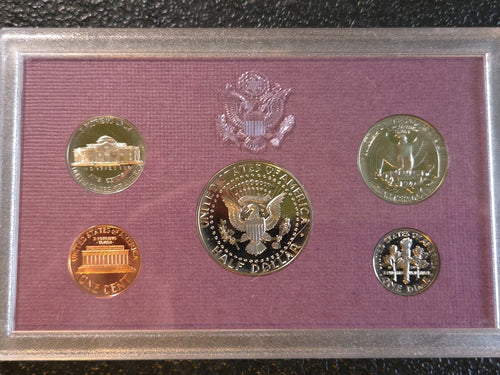1989 S US Mint Proof Set | 5 Coins | Original Purple Box & COA | San Francisco