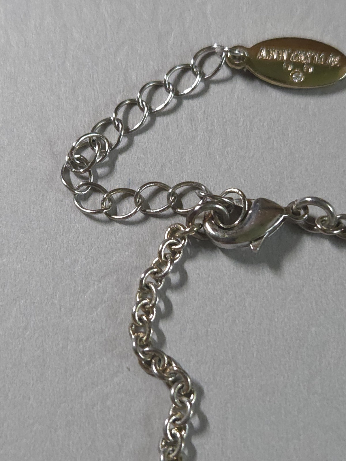 Vintage Estate Jewelry Ann Taylor Silver-tone 33" Necklace With Bluenstone...