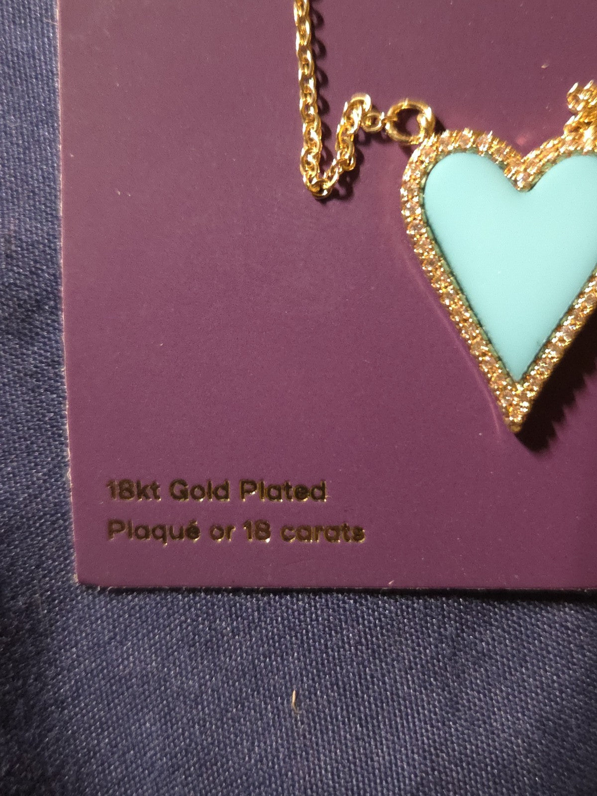 Luxe By Claire's 18KT Gold Played Heart Pendant And Necklace - NOS