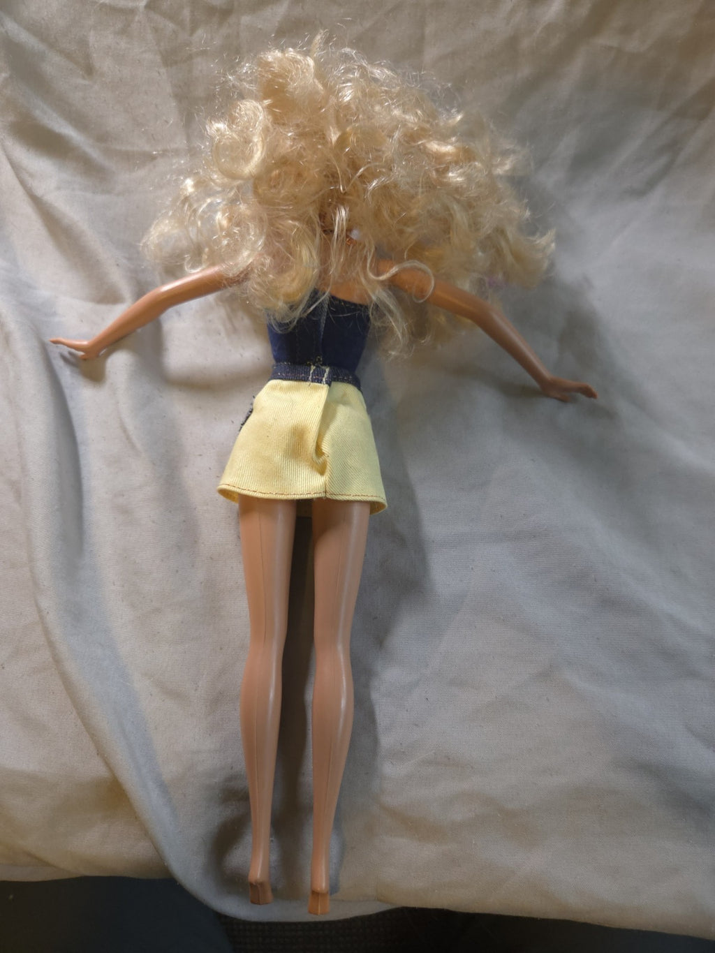1998 Barbie With Yellow Floral Skirt And Blue Top