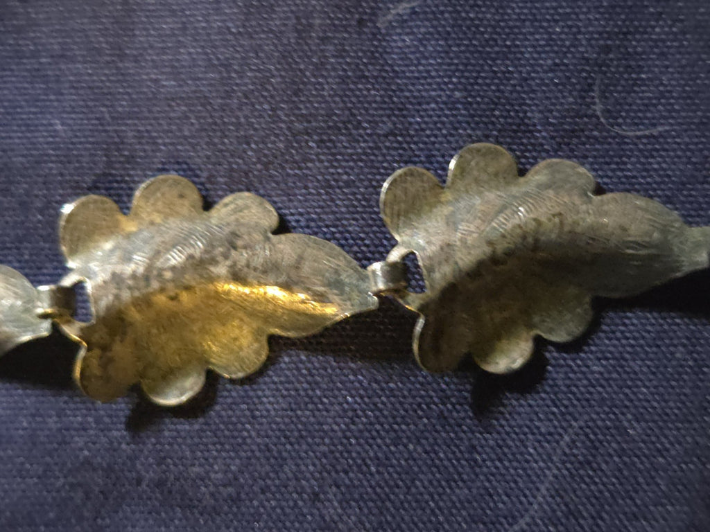 Vintage Estate Jewelry Sterling Silver Leaf Bracelet 7" 0.5 Oz. 925 Silver