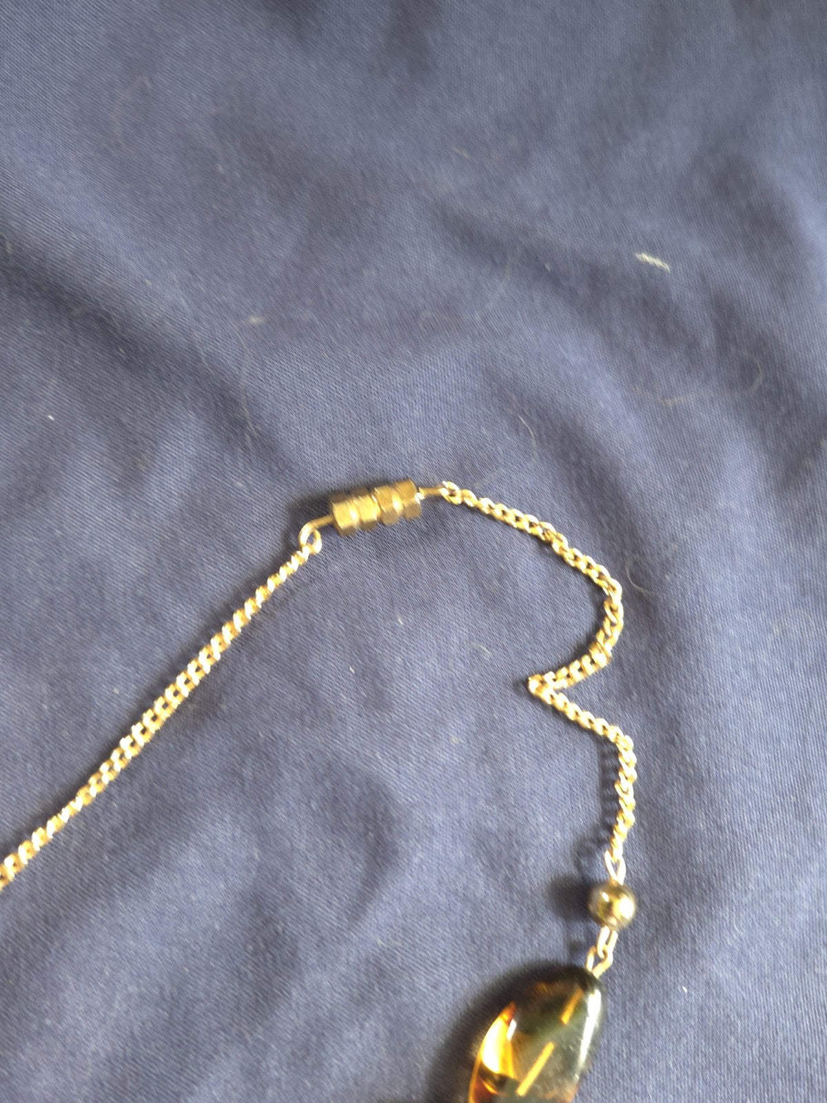 Vintage Estate Jewelry - 1970s Long Station Necklace - Beads And Flower Pendants