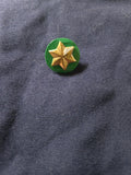 Vintage Brownie / Girl Scout Gold Star Membership Pin w/ Green Plastic Disc