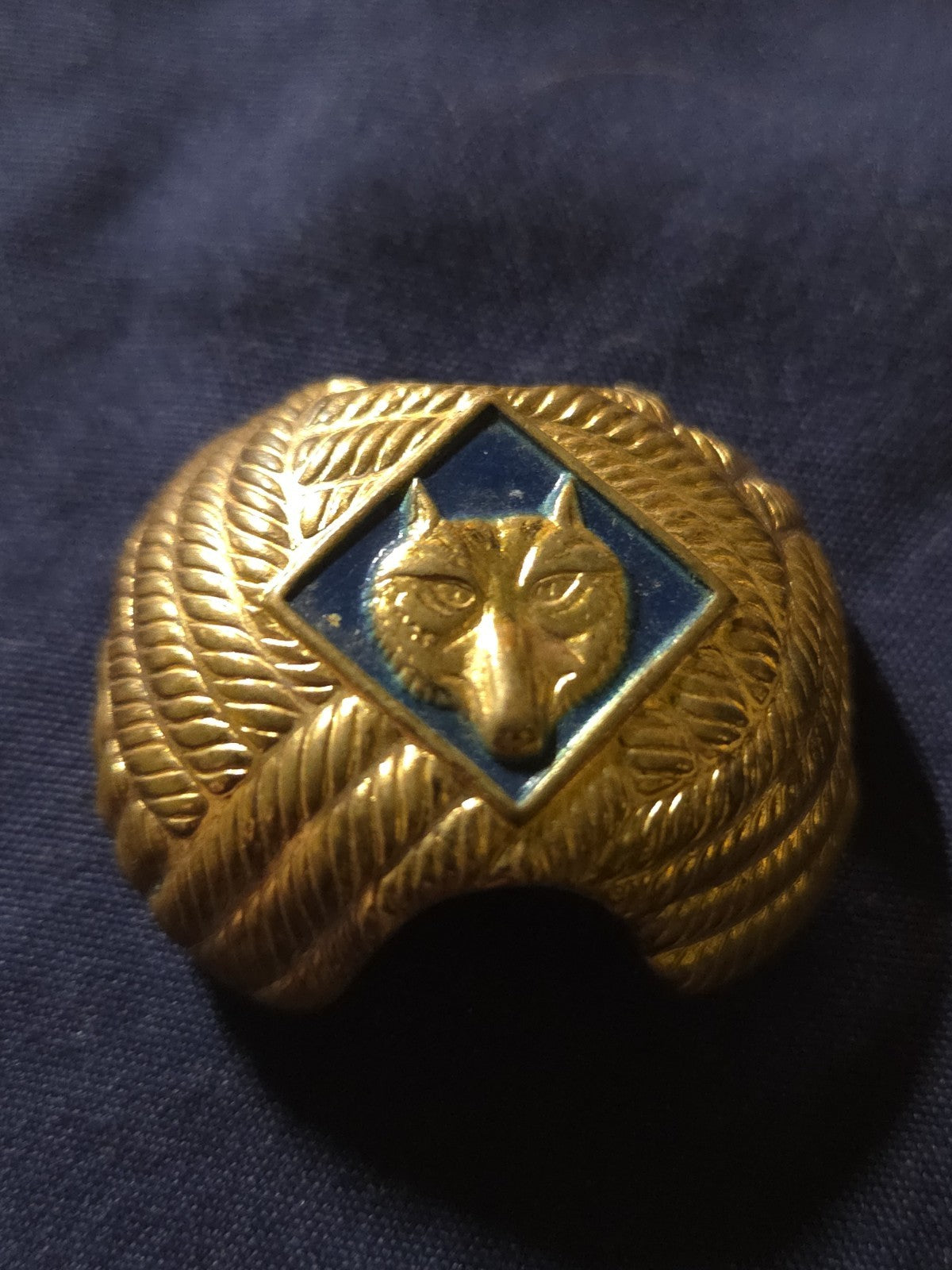 Cub Scout Wolf Rank Neckerchief Slide Boy Scouts of America Uniform Vintage BSA