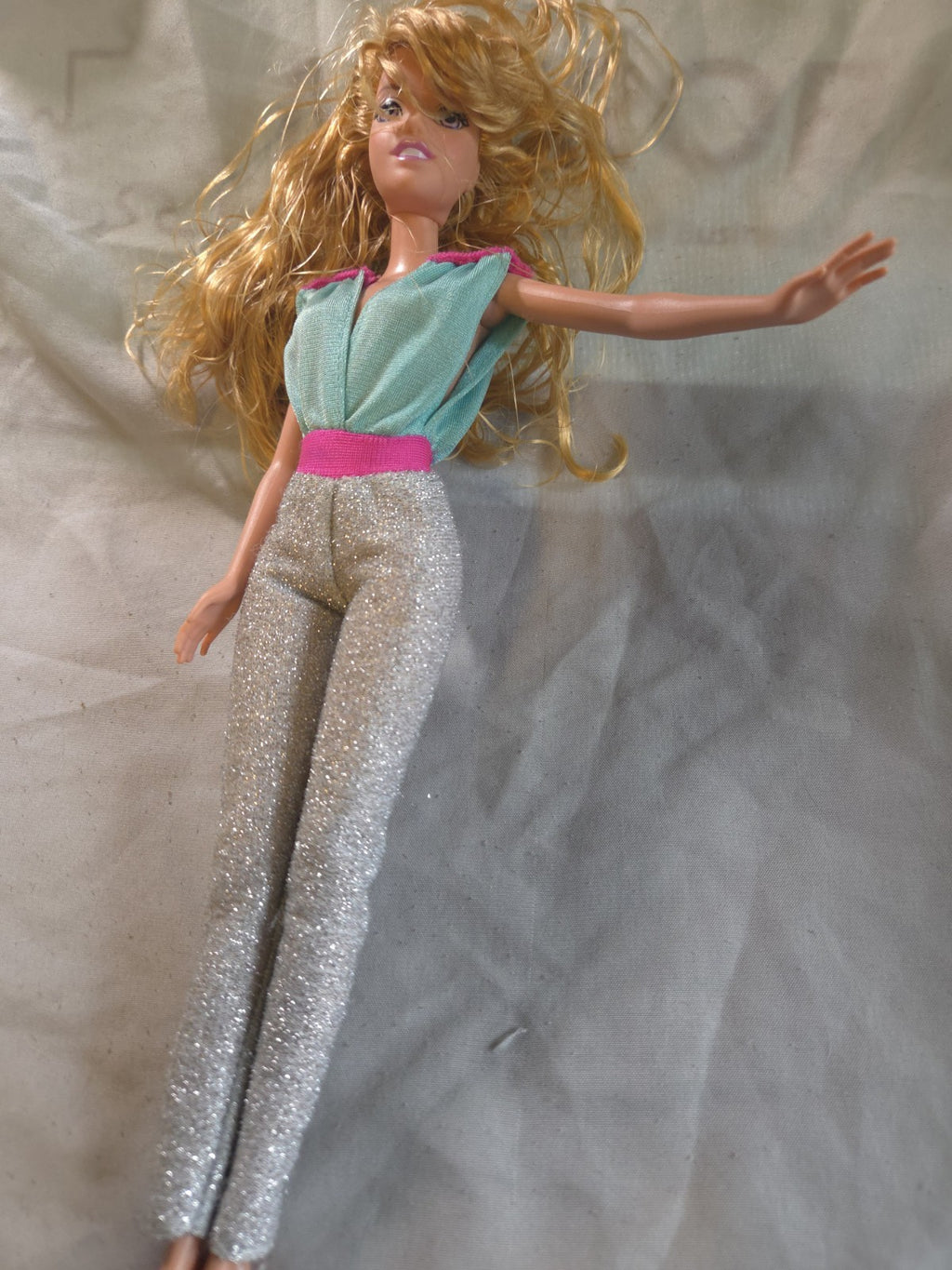 2005 Disney Doll With Silver Glitter Pants And Blue Top