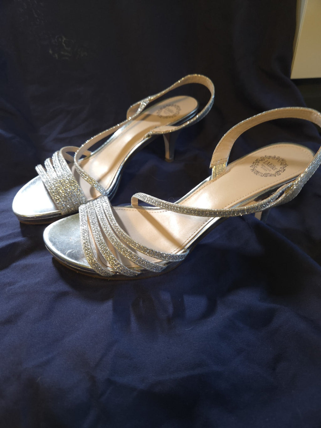 I.Miller Vintage Nalda Silver Size 9M  Open Toe Heels