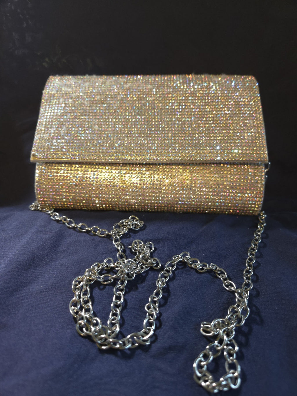 Jessica Mclintock Vintage Glitter/Sequins Clutch Purse With Detachable Chain