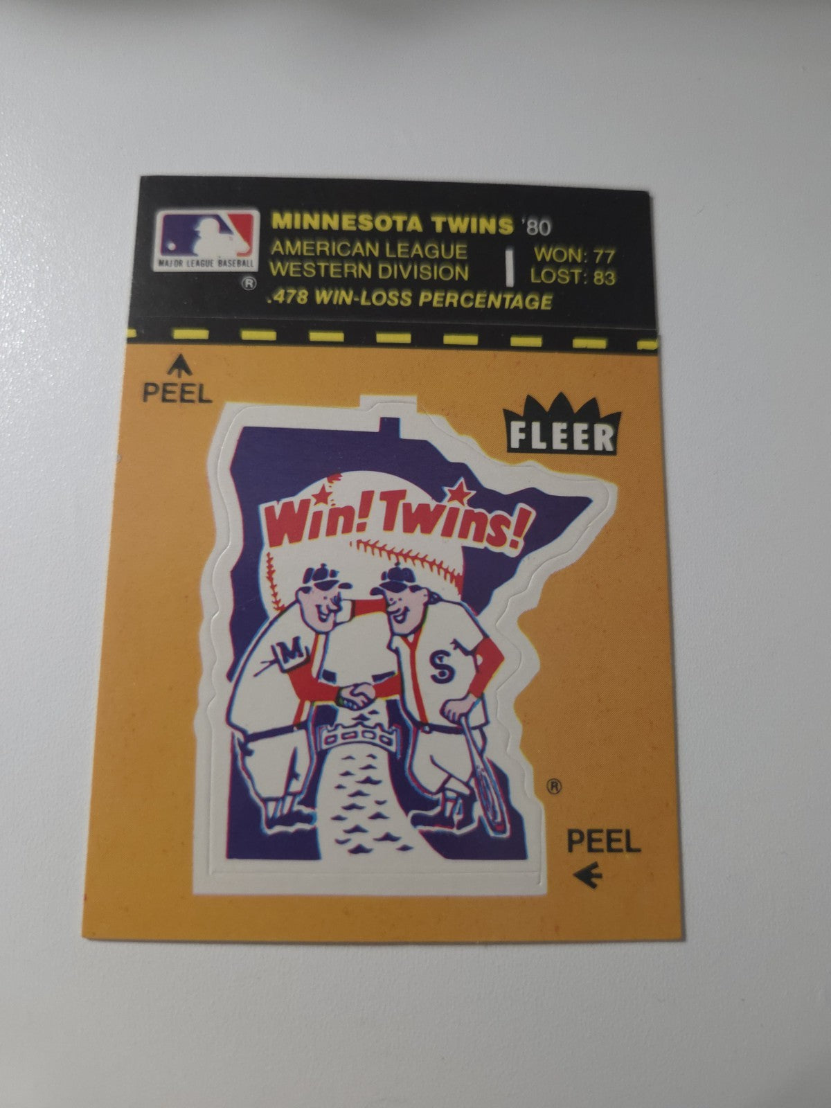 MLB - 1980 Fleer Team Sticker - Minnesota Twins - VG