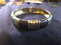 Silver Toned Hinge Bracelet With Blue And Grey Enamel Stones