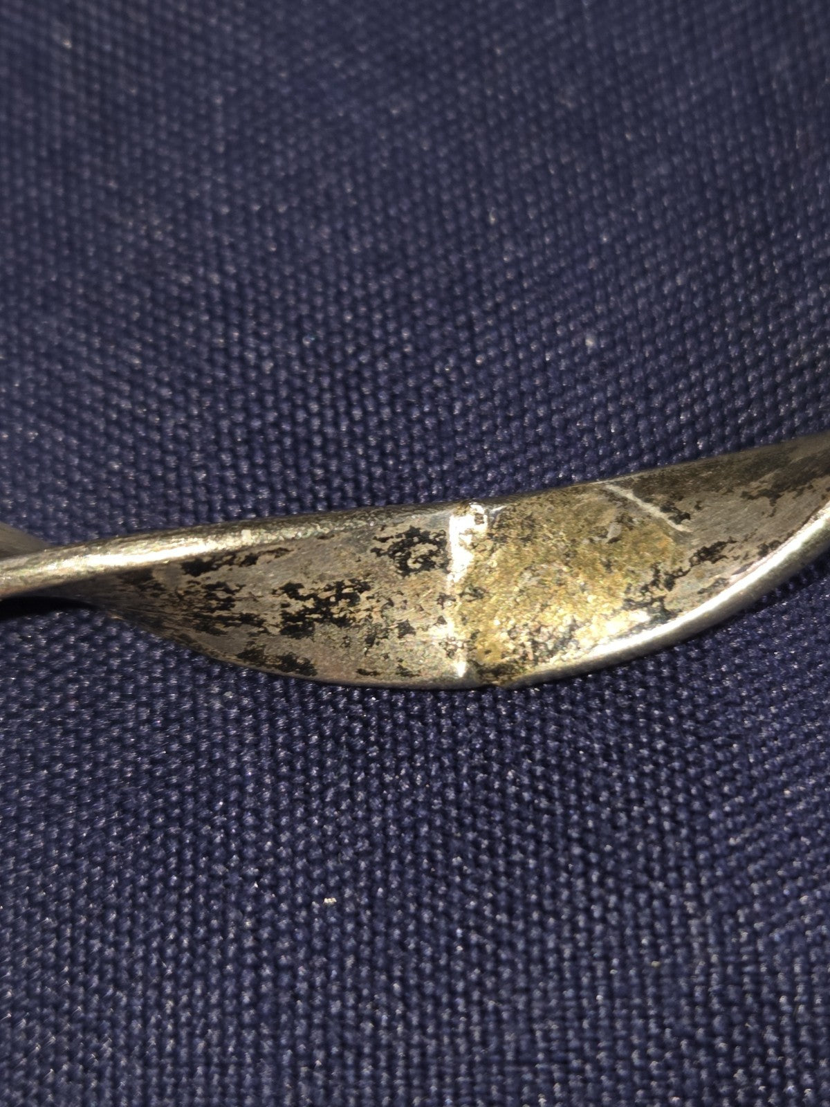 Vintage Estate Jewelry Silver-tone 3 Inch Wide Bangle Bracelet With Patina