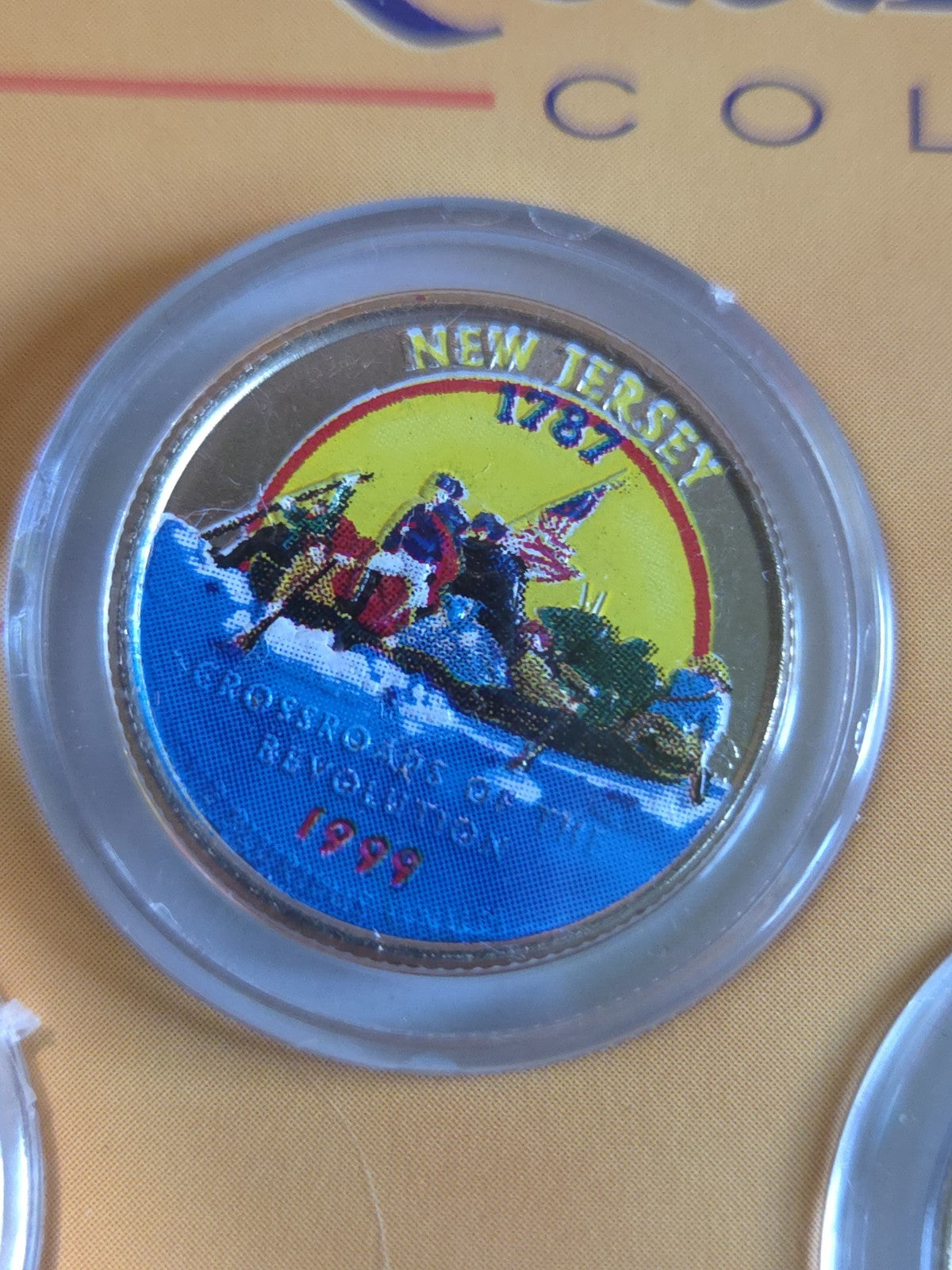 The Colorized State Quarter Collection (1999 NJ, GA, CT and 2000 MA, MD) UNCIRC