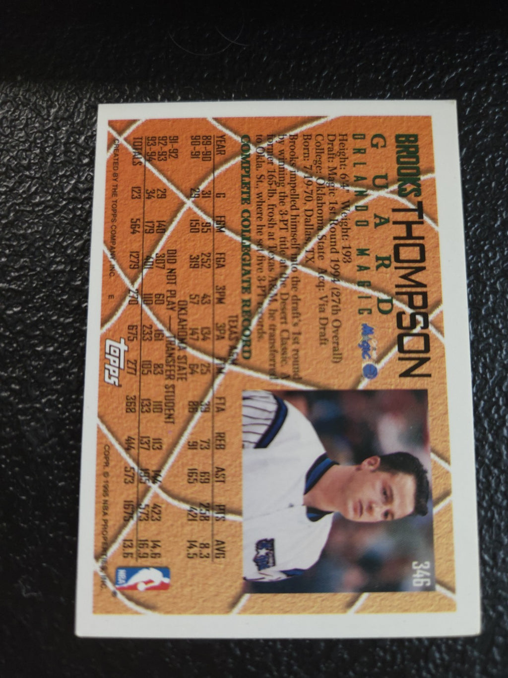 NBA - Brooks Thompson - 1994-95 Topps -  #346 - RC - Orlando Magic - NM
