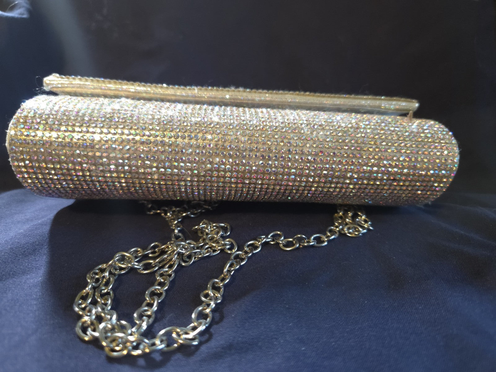 Jessica Mclintock Vintage Glitter/Sequins Clutch Purse With Detachable Chain