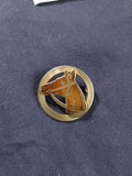 Vintahw Gold Tone and Brown Enamel Cloisonne Horse Head Brooch