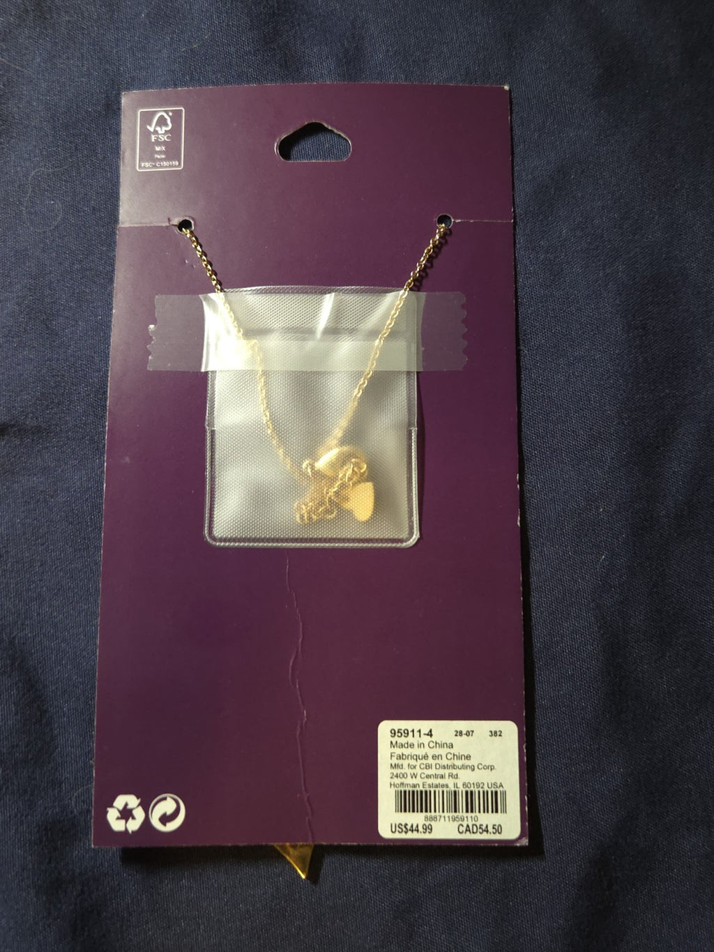 Luxe By Claire's 18KT Gold Played Heart Pendant And Necklace - NOS