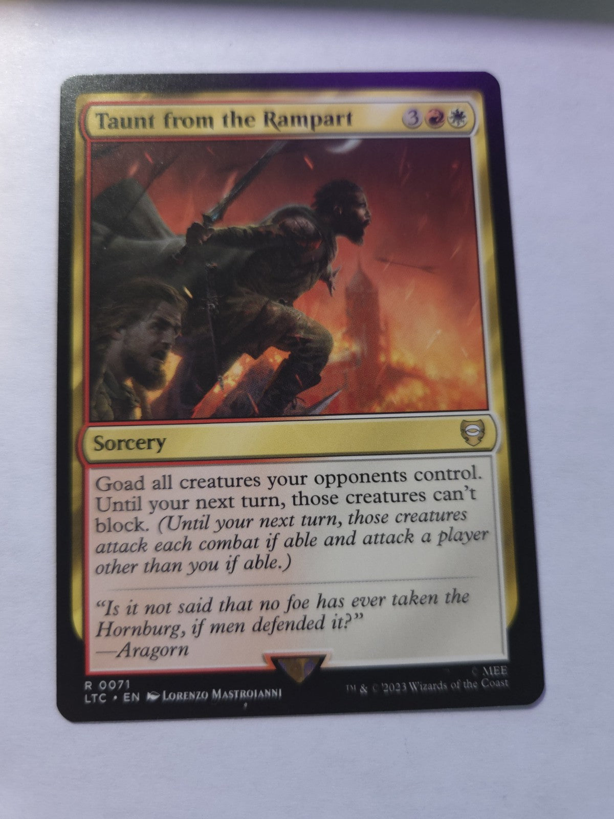 MTG - Taunt from the Rampart Commander: the Lord of the Rings: Tales of...